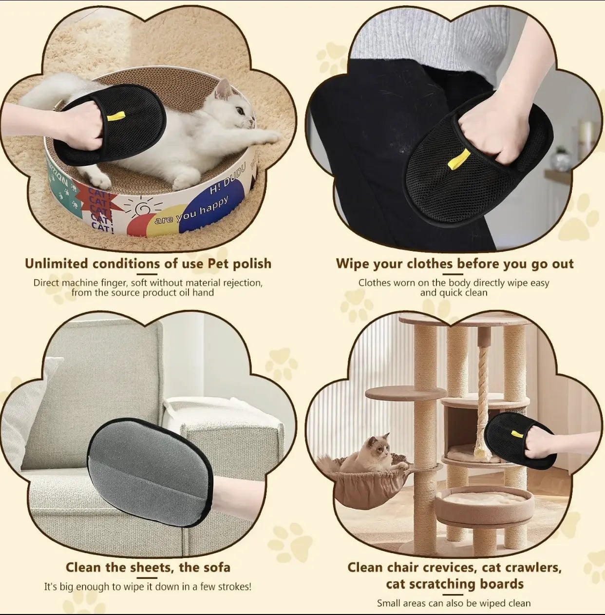 Pet Hair Removal Tool Set- 2 Pet Hair Removal Combs Suitable for Dogs and Cats Grooming, Get It Free 1 Electrostatic Pet Hair Removal Glove - Ideal for Removing Pet Hair from Sofas, Carpets and Car Seats Shedding Brush