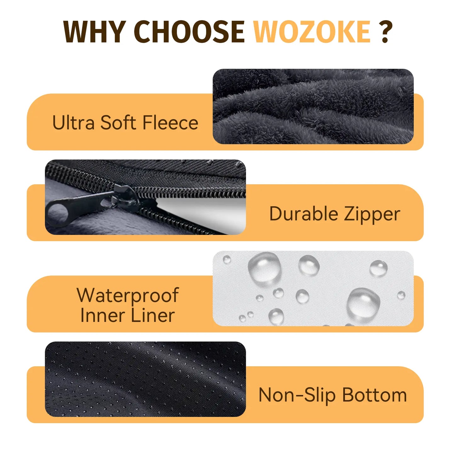 Washable Orthopedic Large Dog Bed - Dog Beds Large Sized Dog with Removable Cover Waterproof Orthopedic Pet Dog Bed for Extra Large Dog XL Dog Beds with Bolster