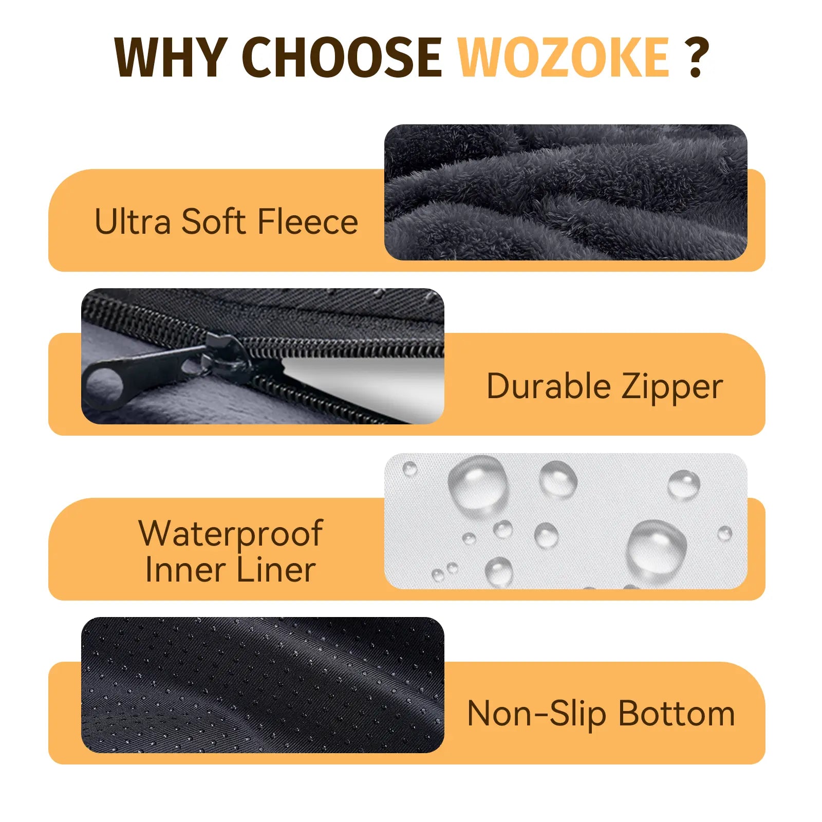 Washable Orthopedic Large Dog Bed - Dog Beds Large Sized Dog with Removable Cover Waterproof Orthopedic Pet Dog Bed for Extra Large Dog XL Dog Beds with Bolster