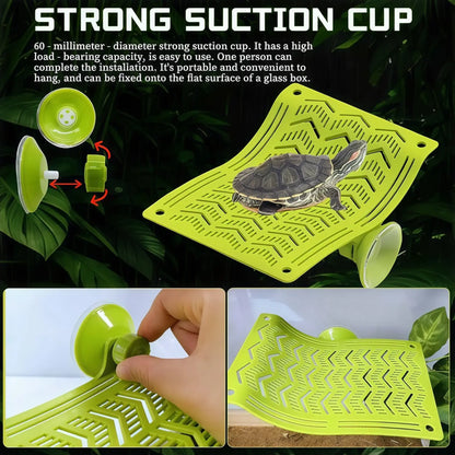 Herpify Multi-Size Plastic Reptile Hammock with Vented Plate and Suction Cups - Ideal for Frogs, Lizards, Bearded Dragons, Crested Geckos, and Snakes