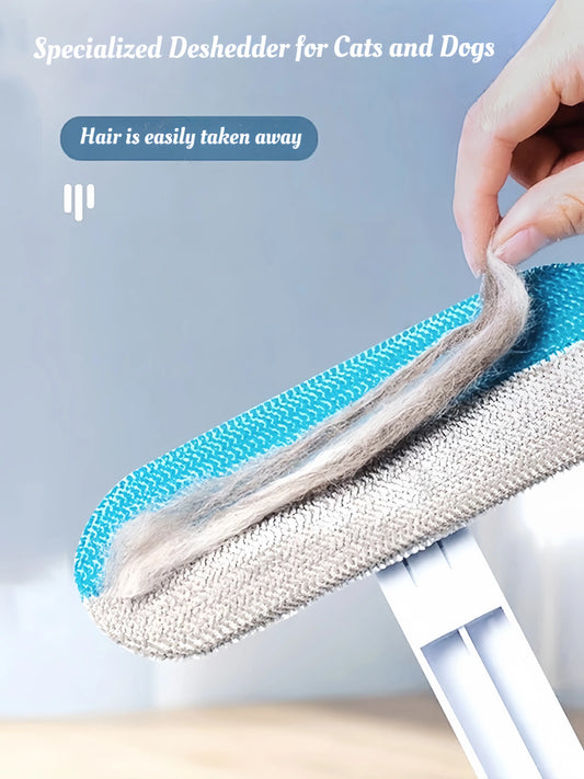 Reusable Pet Hair Remover Brush – Multi-Functional Lint Cleaner for Dog & Cat Hair, Extra-Long Handle, Washable Grooming Tool for Furniture, Clothes, Bedding, Sofa, Carpets & Window Screens