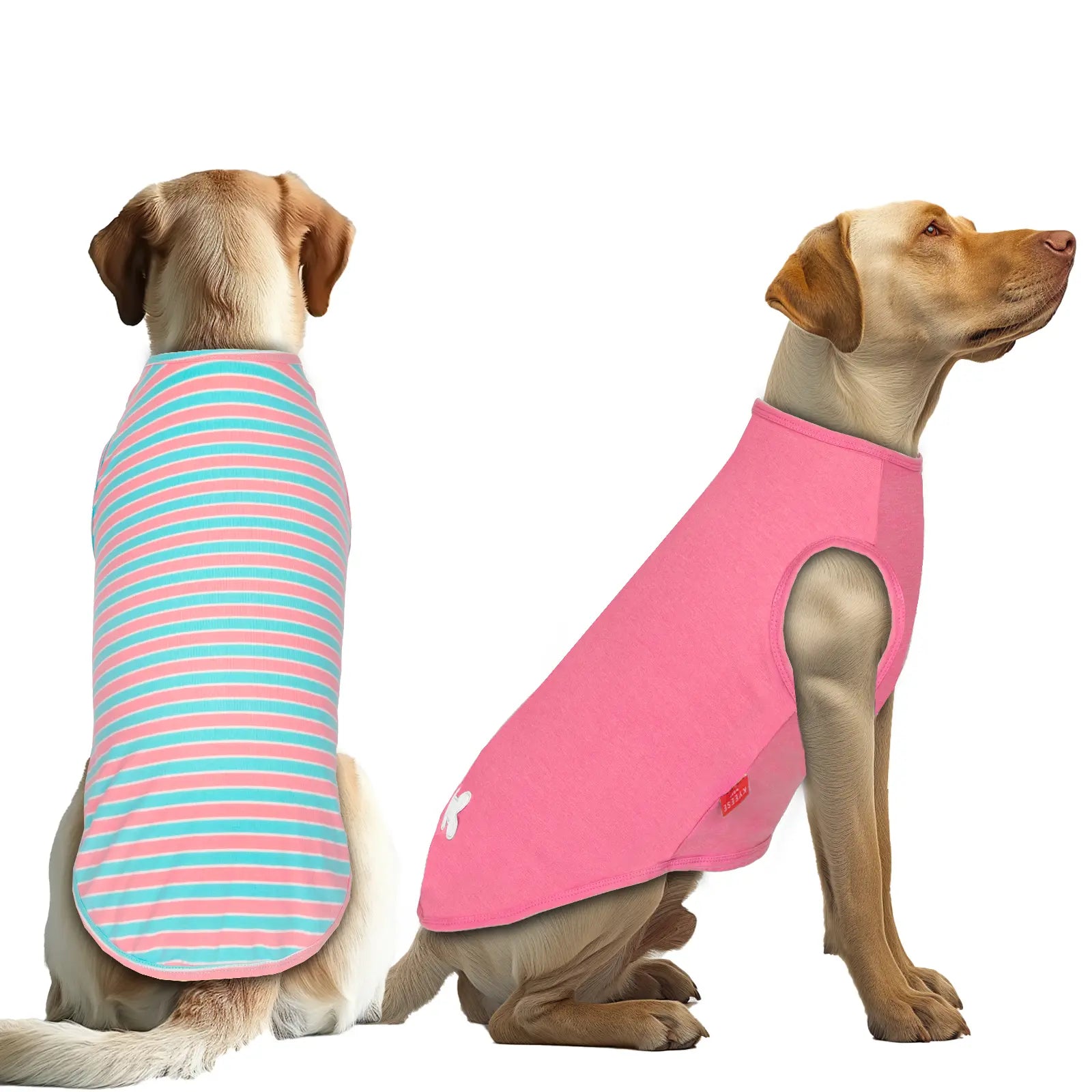 KYEESE Cozychic Pup Shirts Set of 2, Trendy Stripes Dog Shirt with Ultra Soft Breathable Fabric, Petlovers Favorite for Summervibes