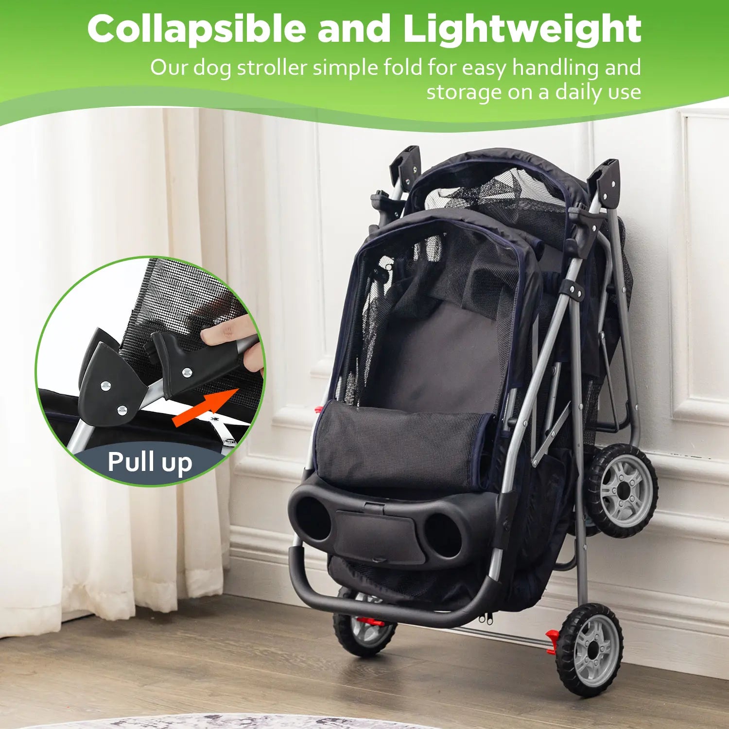 Dog Stroller Pet Stroller for Small and Medium Pets Cat Jogger Waterproof Pet Carriers with Soft Pad Lightweight Foldable Carriers for Easy Travel,Summervibes