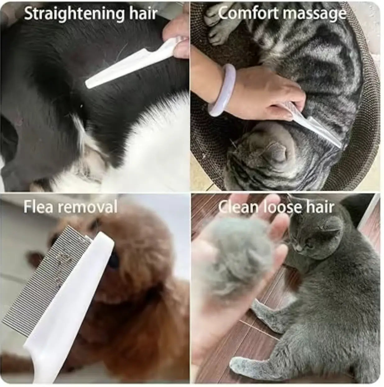Pet Hair Removal Tool Set- 2 Pet Hair Removal Combs Suitable for Dogs and Cats Grooming, Get It Free 1 Electrostatic Pet Hair Removal Glove - Ideal for Removing Pet Hair from Sofas, Carpets and Car Seats Shedding Brush