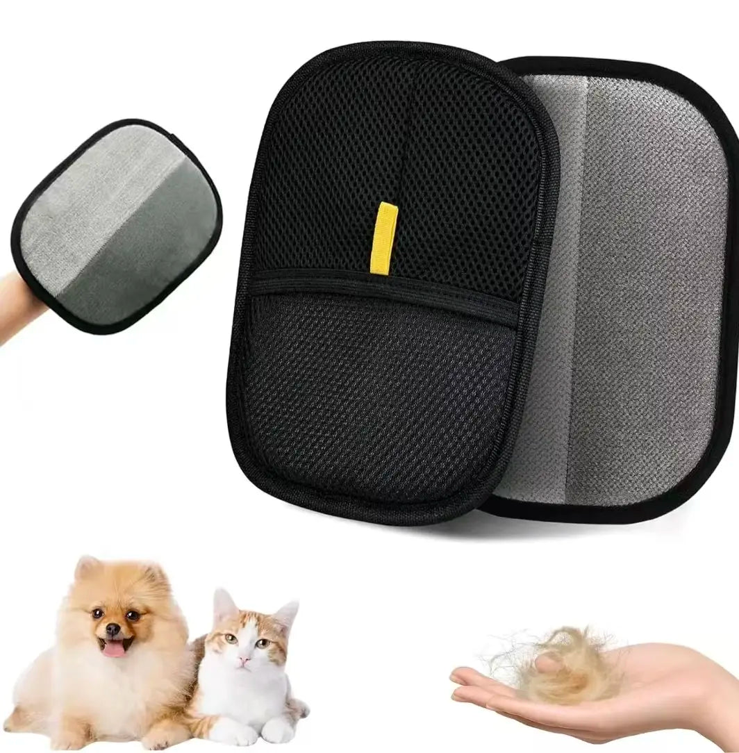 Pet Hair Removal Tool Set- 2 Pet Hair Removal Combs Suitable for Dogs and Cats Grooming, Get It Free 1 Electrostatic Pet Hair Removal Glove - Ideal for Removing Pet Hair from Sofas, Carpets and Car Seats Shedding Brush