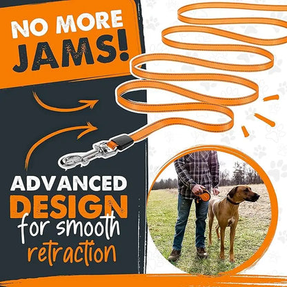 Retractable Leash with Built-In Poop Bag Holder | 16' Long Retractable Dog Leash for Small Dogs, Medium Breeds & Large Pets with Tape for Quick Control. Poop Bags Included