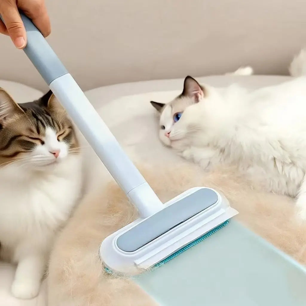 Reusable Pet Hair Remover Brush – Multi-Functional Lint Cleaner for Dog & Cat Hair, Extra-Long Handle, Washable Grooming Tool for Furniture, Clothes, Bedding, Sofa, Carpets & Window Screens