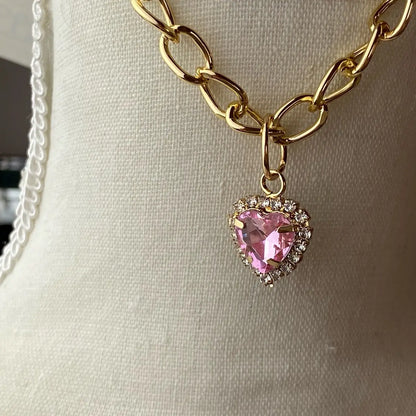Pet Heart Necklace with Rhinestones for Dogs and Cats - Costume Fashion Accessory Pet Christmas