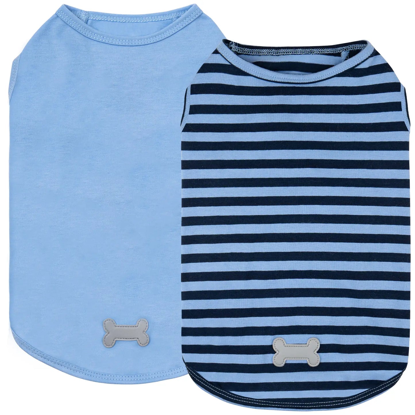 KYEESE Cozychic Pup Shirts Set of 2, Trendy Stripes Dog Shirt with Ultra Soft Breathable Fabric, Petlovers Favorite for Summervibes