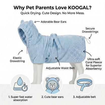 Pet Towel Quick-Dry Superfine Fiber, Absorbent Pet Bath Towel, Dog Grooming Cloth, Super Absorbent Pet Bathrobes Suitable for Small, Medium, and Large Dogs, Quick-Drying, Adjustable Design, Perfect for Pet Dogs.