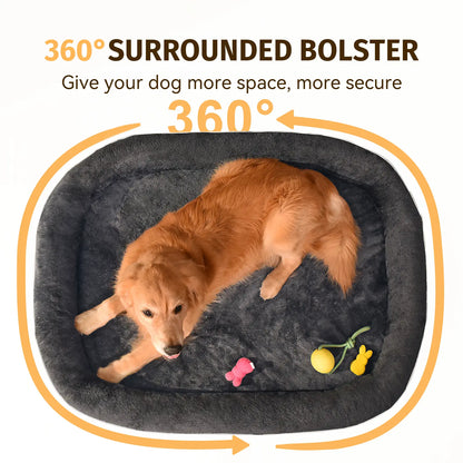 Washable Orthopedic Large Dog Bed - Dog Beds Large Sized Dog with Removable Cover Waterproof Orthopedic Pet Dog Bed for Extra Large Dog XL Dog Beds with Bolster
