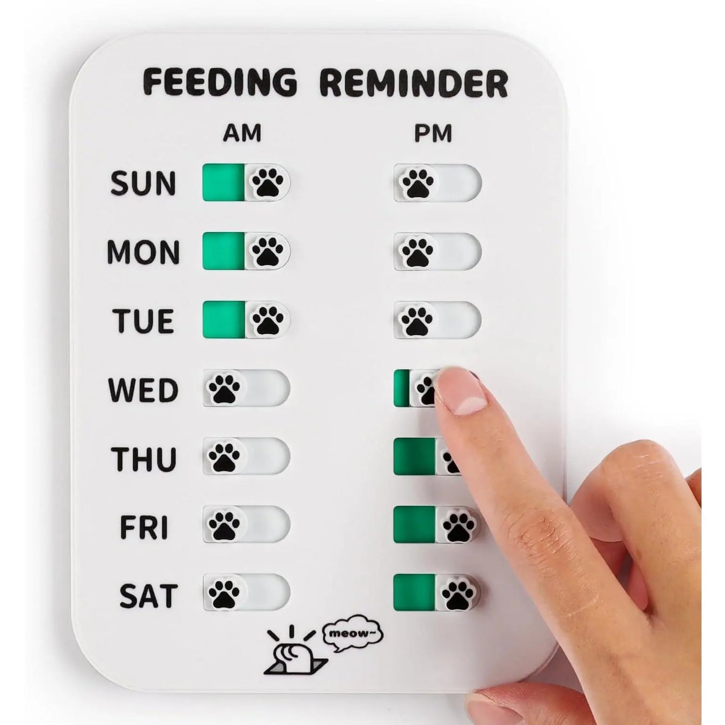 Dog Feeding Reminder, Magnetic or Double Sided Adhesive Application, AM/PM Daily Chart Signs, Helps You Track Pets Feeding & Medication, Easy to Use on Fridge, Wall, Food Storage Bin (Silver)