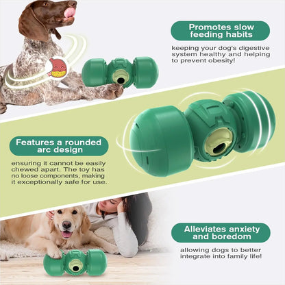 KADTC Extra-Large Size,Durable Rolling Giggle Dog Treat Dispenser Toy,U.S. Brand,Design,Indestructible Giggling Bone Slow Puzzle Feeder Food Dispensing Toys for Large Aggressive Chewers Breeds Dogs