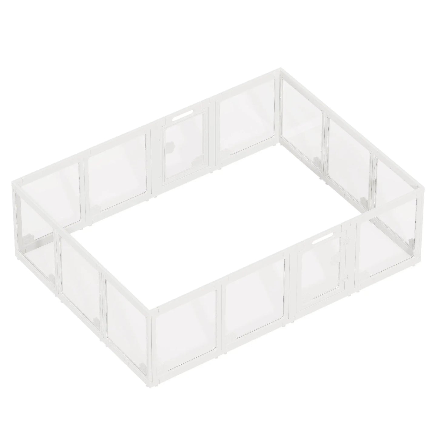 [Summervibes] AMERLIFE Acrylic Clear Dog Playpen Indoor, Modular Puppy Cat Small Pet Play Pen with Doors, Transparent Fence for Little Dogs, Cats, Rabbits, Easy Assemble and Disassemble, (24" H, 10/14/17 Pcs)