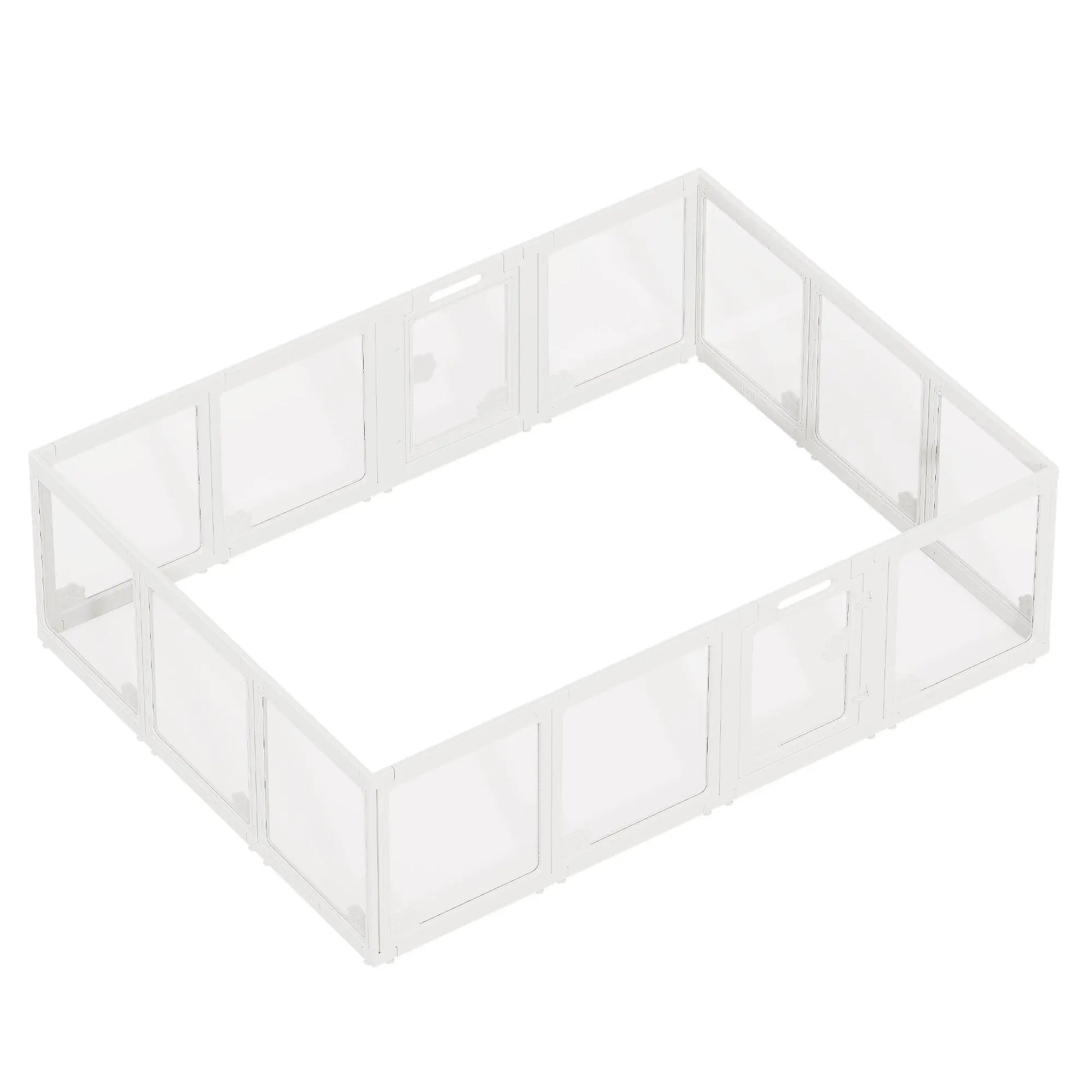 [Summervibes] AMERLIFE Acrylic Clear Dog Playpen Indoor, Modular Puppy Cat Small Pet Play Pen with Doors, Transparent Fence for Little Dogs, Cats, Rabbits, Easy Assemble and Disassemble, (24" H, 10/14/17 Pcs)