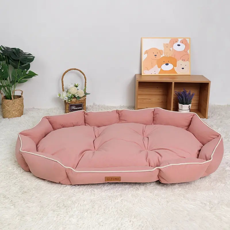 Dog Bed All-Season Pet Nest Anti-Slip Soft Plush Pillow Warm Winter Luxury Sofa Cat Couch Washable Dog Paw Cushion Resting Area Durable Base