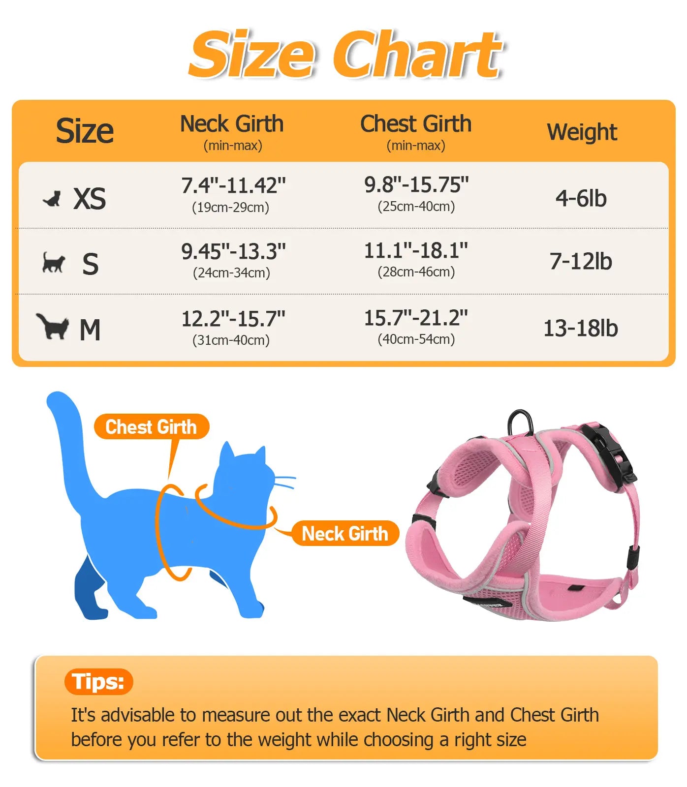 Halypet Adjustable Escape Proof Cat Harness and Leash Set, with Security Lock and Reflective Band，Mesh Harness Pet Leash Collar Custom No Pull Outdoor