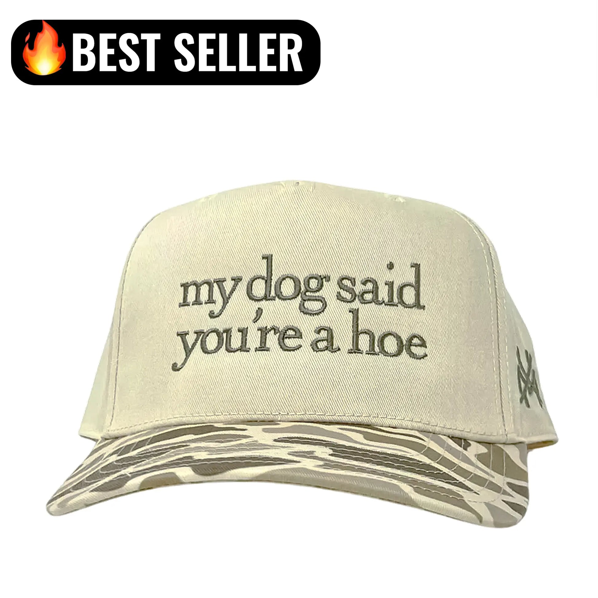 My Dog Said You'Re a Hoe Madhatter'S Embroidered Snapback Adjustable (Up to a Size 8 Head) Premium Trucker Hat