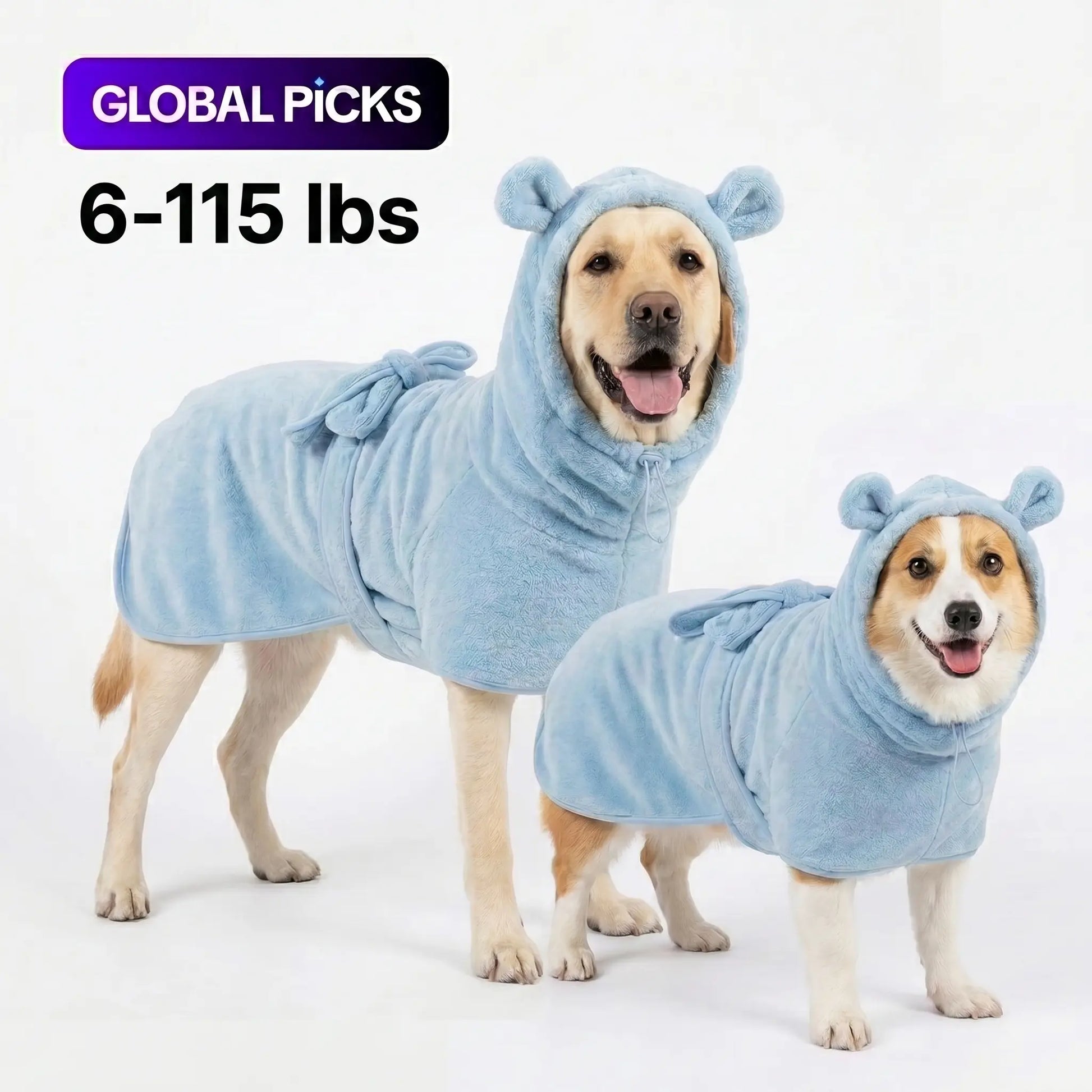 Pet Towel Quick-Dry Superfine Fiber, Absorbent Pet Bath Towel, Dog Grooming Cloth, Super Absorbent Pet Bathrobes Suitable for Small, Medium, and Large Dogs, Quick-Drying, Adjustable Design, Perfect for Pet Dogs.