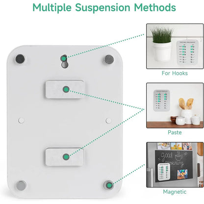Dog Feeding Reminder, Magnetic or Double Sided Adhesive Application, AM/PM Daily Chart Signs, Helps You Track Pets Feeding & Medication, Easy to Use on Fridge, Wall, Food Storage Bin (Silver)