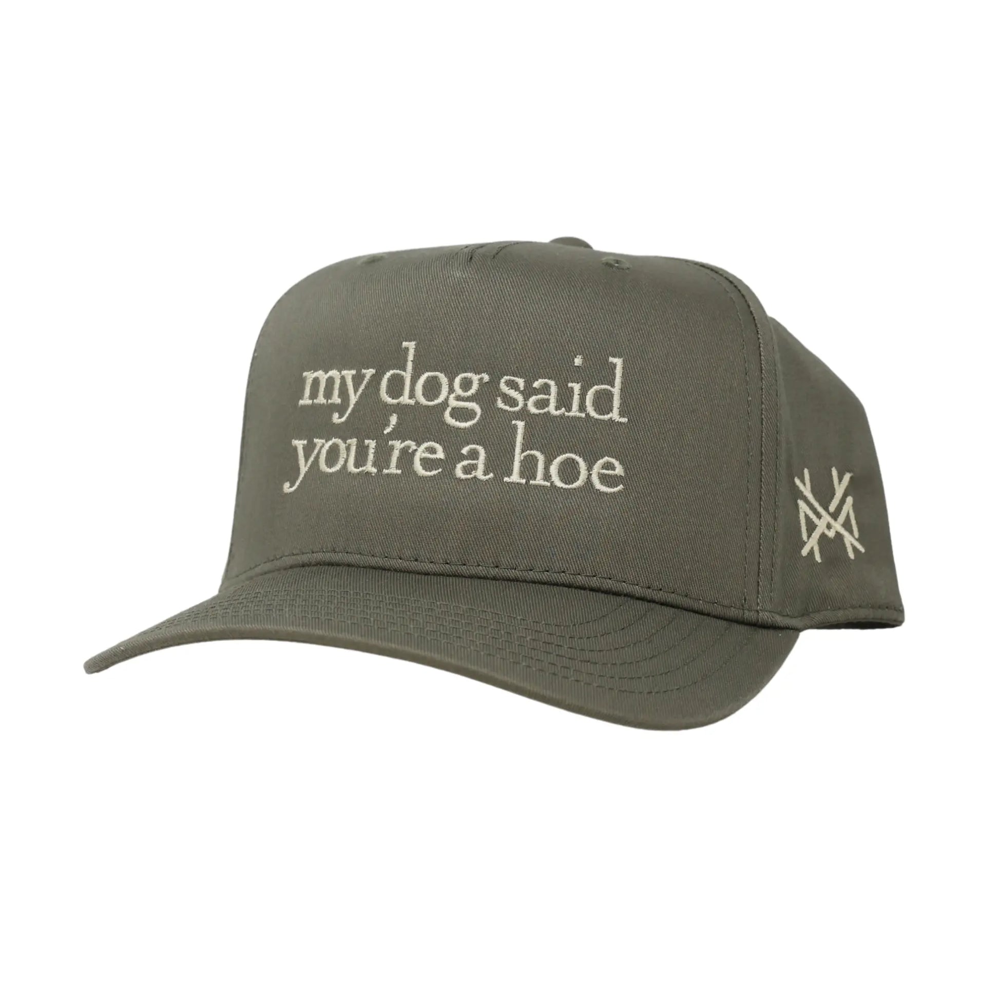 My Dog Said You'Re a Hoe Madhatter'S Embroidered Snapback Adjustable (Up to a Size 8 Head) Premium Trucker Hat