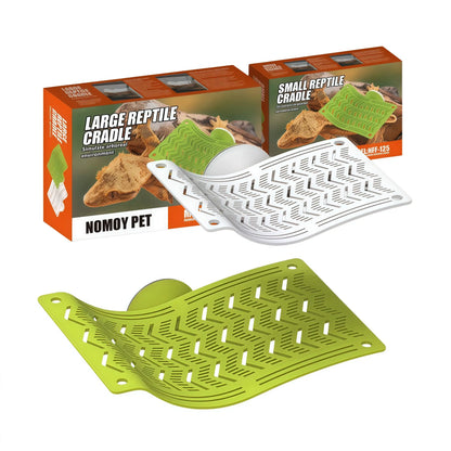 Herpify Multi-Size Plastic Reptile Hammock with Vented Plate and Suction Cups - Ideal for Frogs, Lizards, Bearded Dragons, Crested Geckos, and Snakes