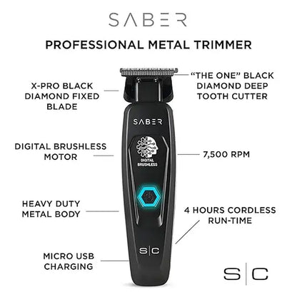 Stylecraft Saber Pro Grooming Set: Digital Brushless Saber II Clipper and Saber Trimmer