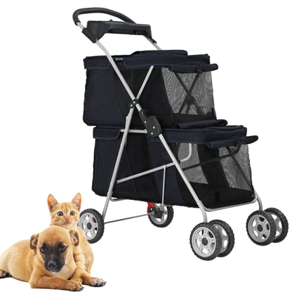 Dog Stroller Pet Stroller for Small and Medium Pets Cat Jogger Waterproof Pet Carriers with Soft Pad Lightweight Foldable Carriers for Easy Travel,Summervibes