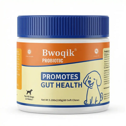 BWOQIK Pet Probiotics for Dogs and Cats - Omega Bite Supplement for Enhanced Digestive Health and Gut Wellness