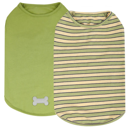 KYEESE Cozychic Pup Shirts Set of 2, Trendy Stripes Dog Shirt with Ultra Soft Breathable Fabric, Petlovers Favorite for Summervibes