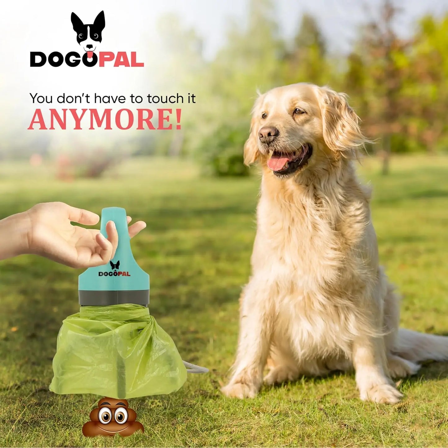 DOGOPAL 360 Portable Pooper Scooper with Bag Attachment & Dispenser – Lightweight Claw Poop Picker – Ideal for Small & Large Dogs – No-Touch, Hands-Free Waste Removal 2.0 DOGOPAL