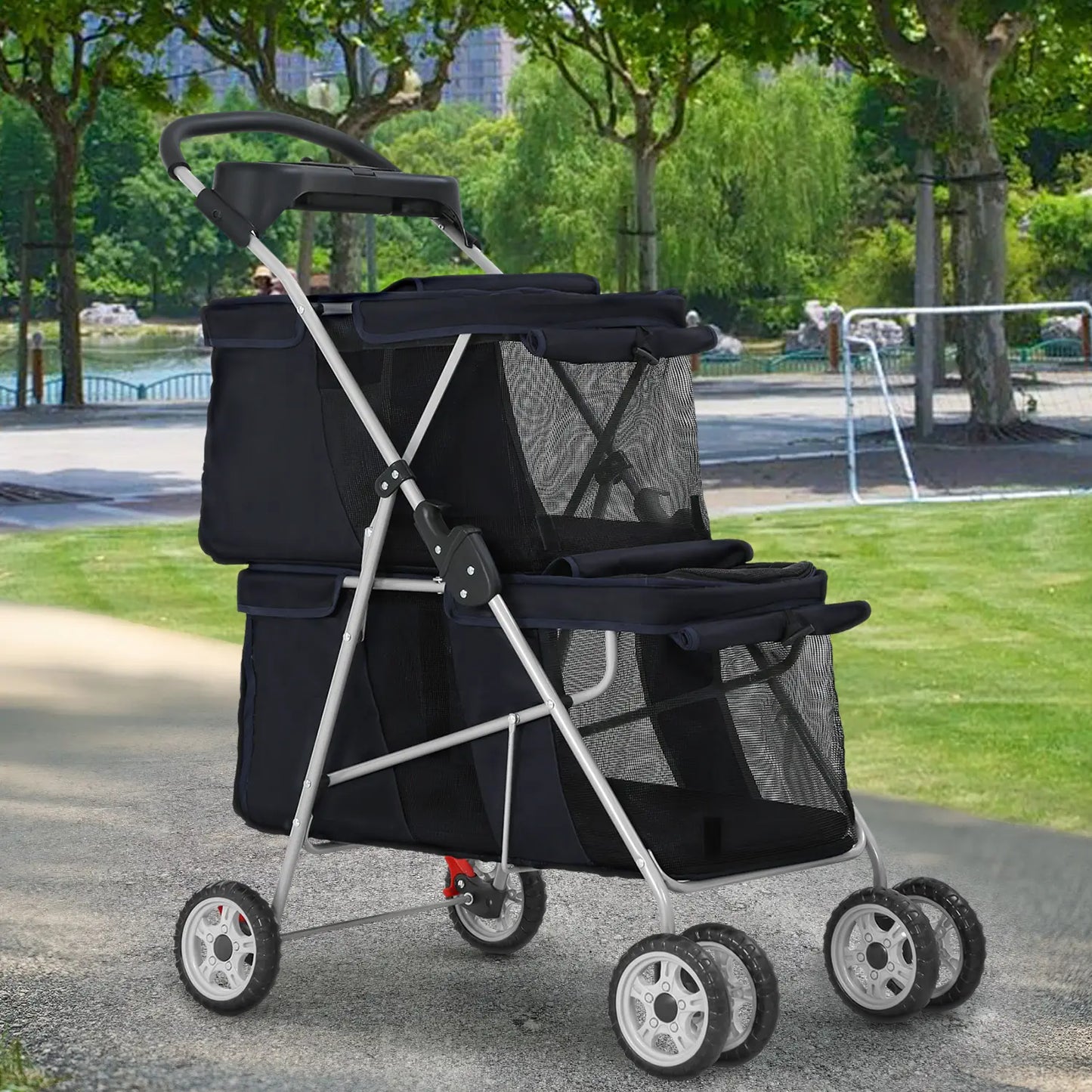 Dog Stroller Pet Stroller for Small and Medium Pets Cat Jogger Waterproof Pet Carriers with Soft Pad Lightweight Foldable Carriers for Easy Travel,Summervibes