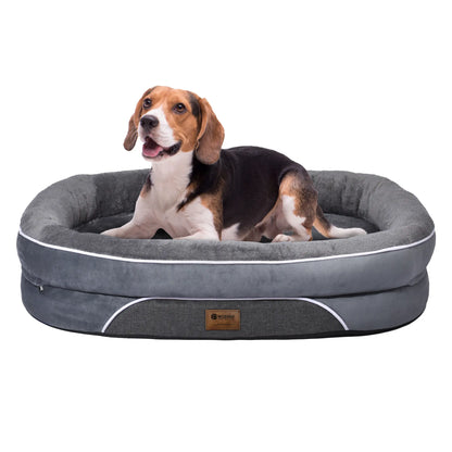 Washable Orthopedic Large Dog Bed - Dog Beds Large Sized Dog with Removable Cover Waterproof Orthopedic Pet Dog Bed for Extra Large Dog XL Dog Beds with Bolster