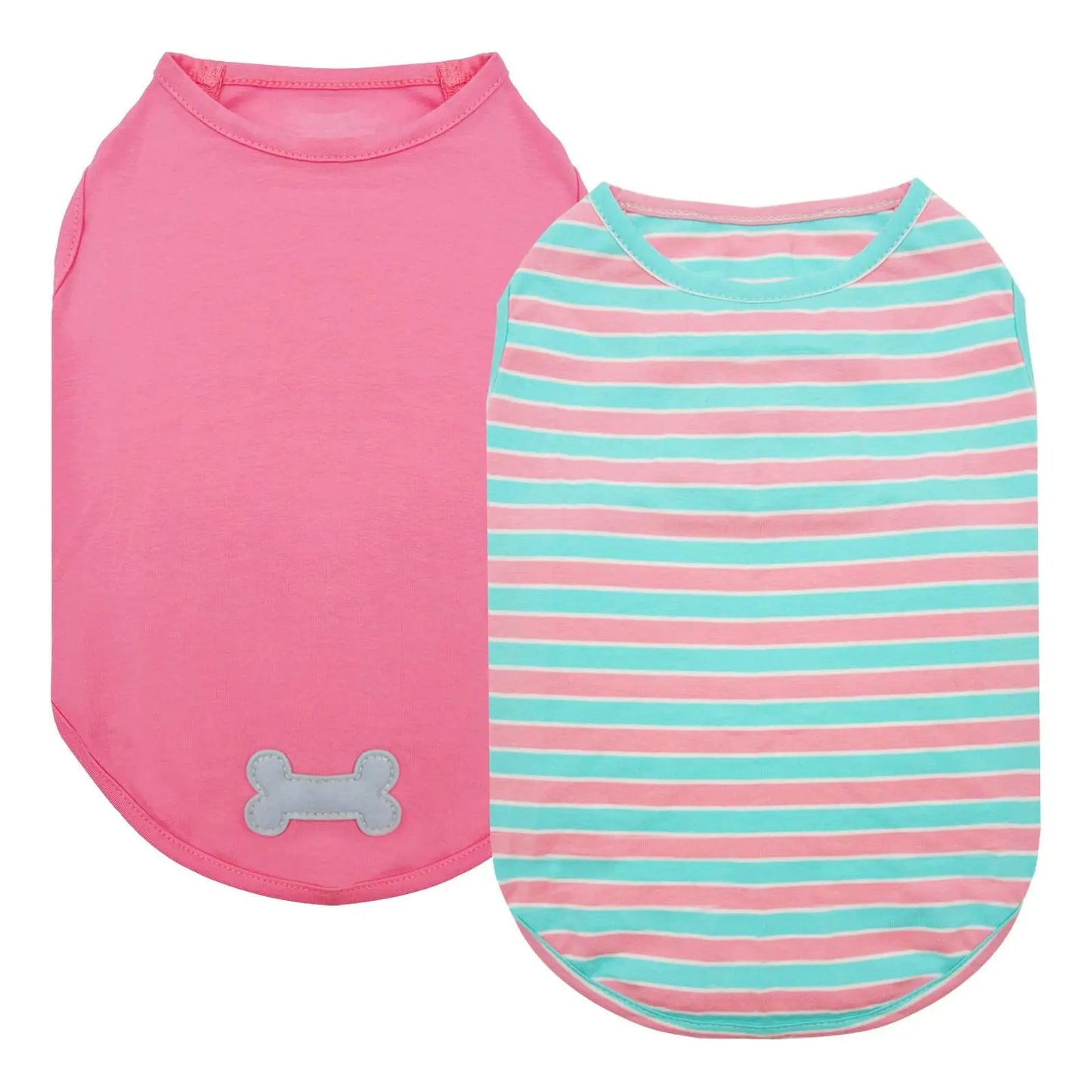 KYEESE Cozychic Pup Shirts Set of 2, Trendy Stripes Dog Shirt with Ultra Soft Breathable Fabric, Petlovers Favorite for Summervibes