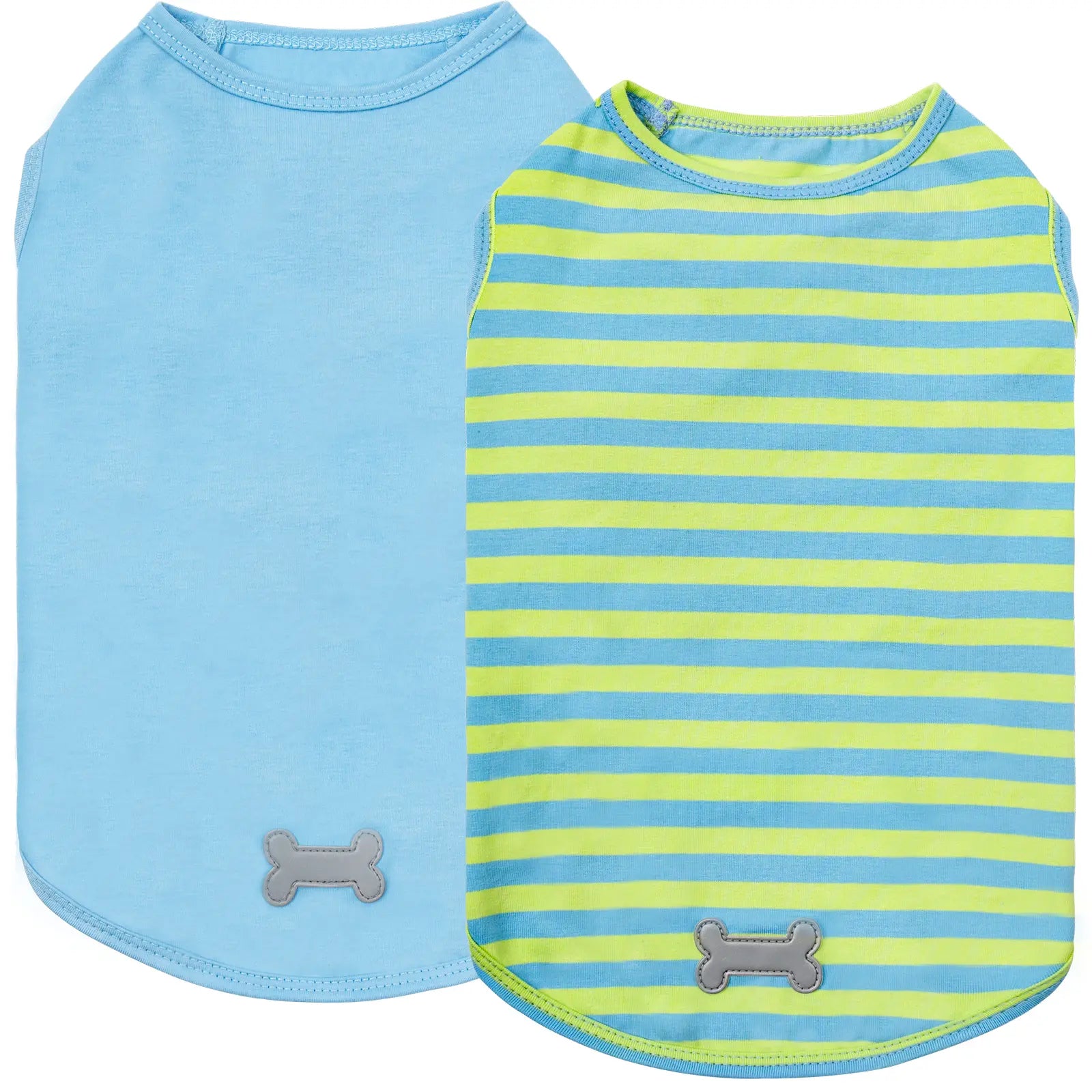 KYEESE Cozychic Pup Shirts Set of 2, Trendy Stripes Dog Shirt with Ultra Soft Breathable Fabric, Petlovers Favorite for Summervibes