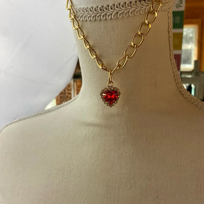 Pet Heart Necklace with Rhinestones for Dogs and Cats - Costume Fashion Accessory Pet Christmas