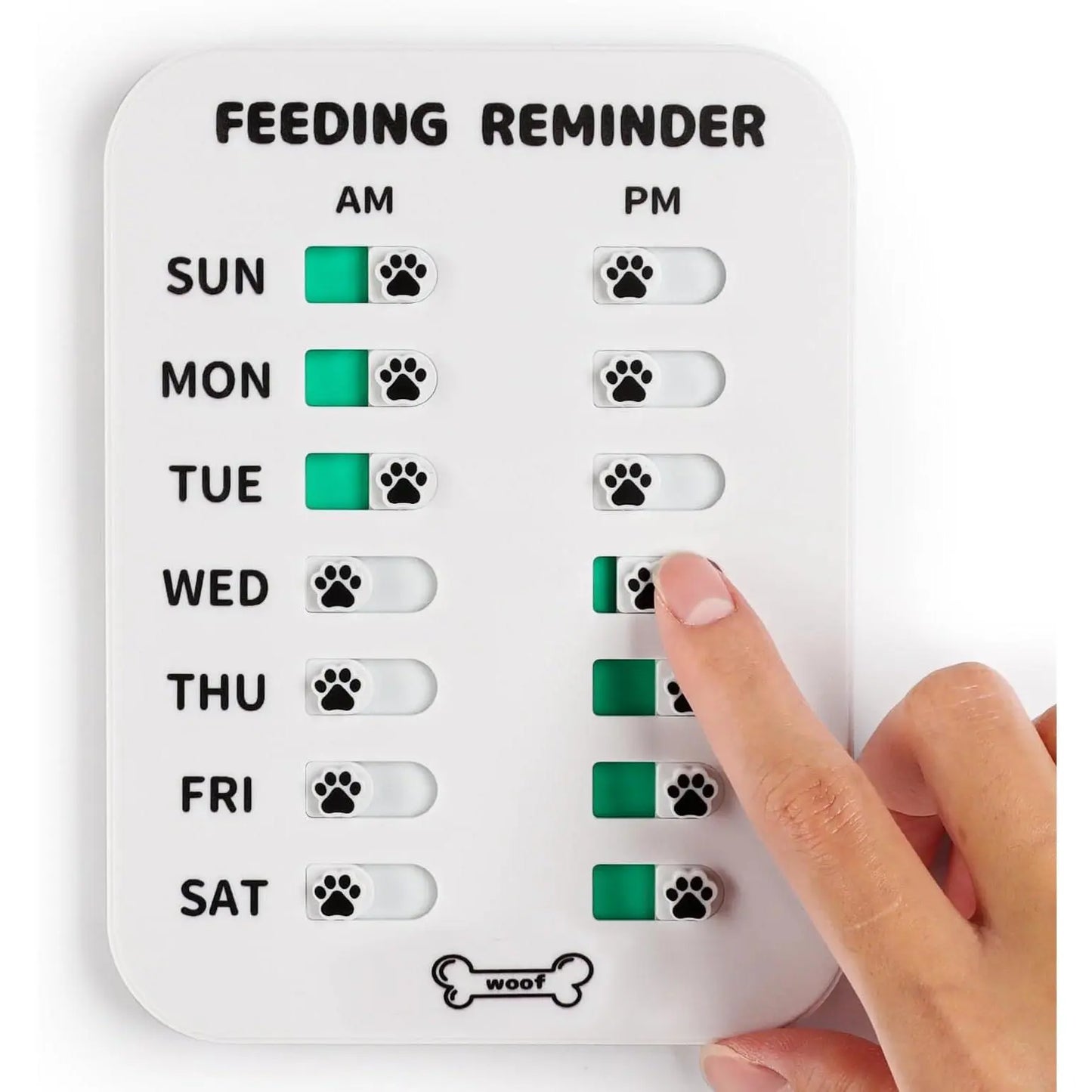 Dog Feeding Reminder, Magnetic or Double Sided Adhesive Application, AM/PM Daily Chart Signs, Helps You Track Pets Feeding & Medication, Easy to Use on Fridge, Wall, Food Storage Bin (Silver)