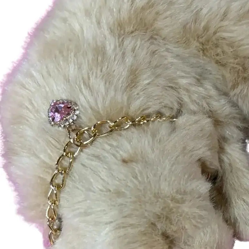 Pet Heart Necklace with Rhinestones for Dogs and Cats - Costume Fashion Accessory Pet Christmas